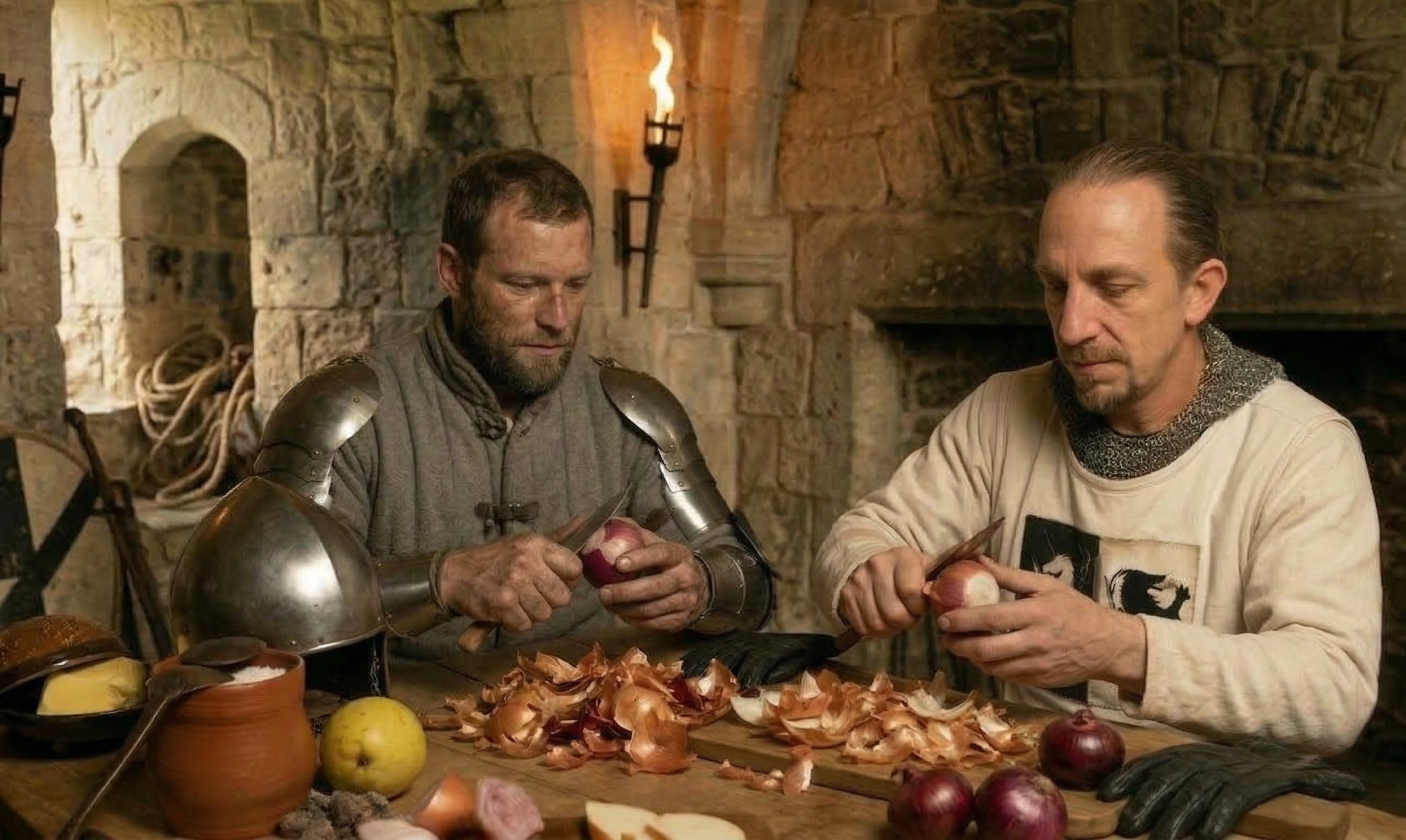 Uien schillen in de middeleeuwen